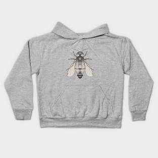 Bee pencil drawing Kids Hoodie